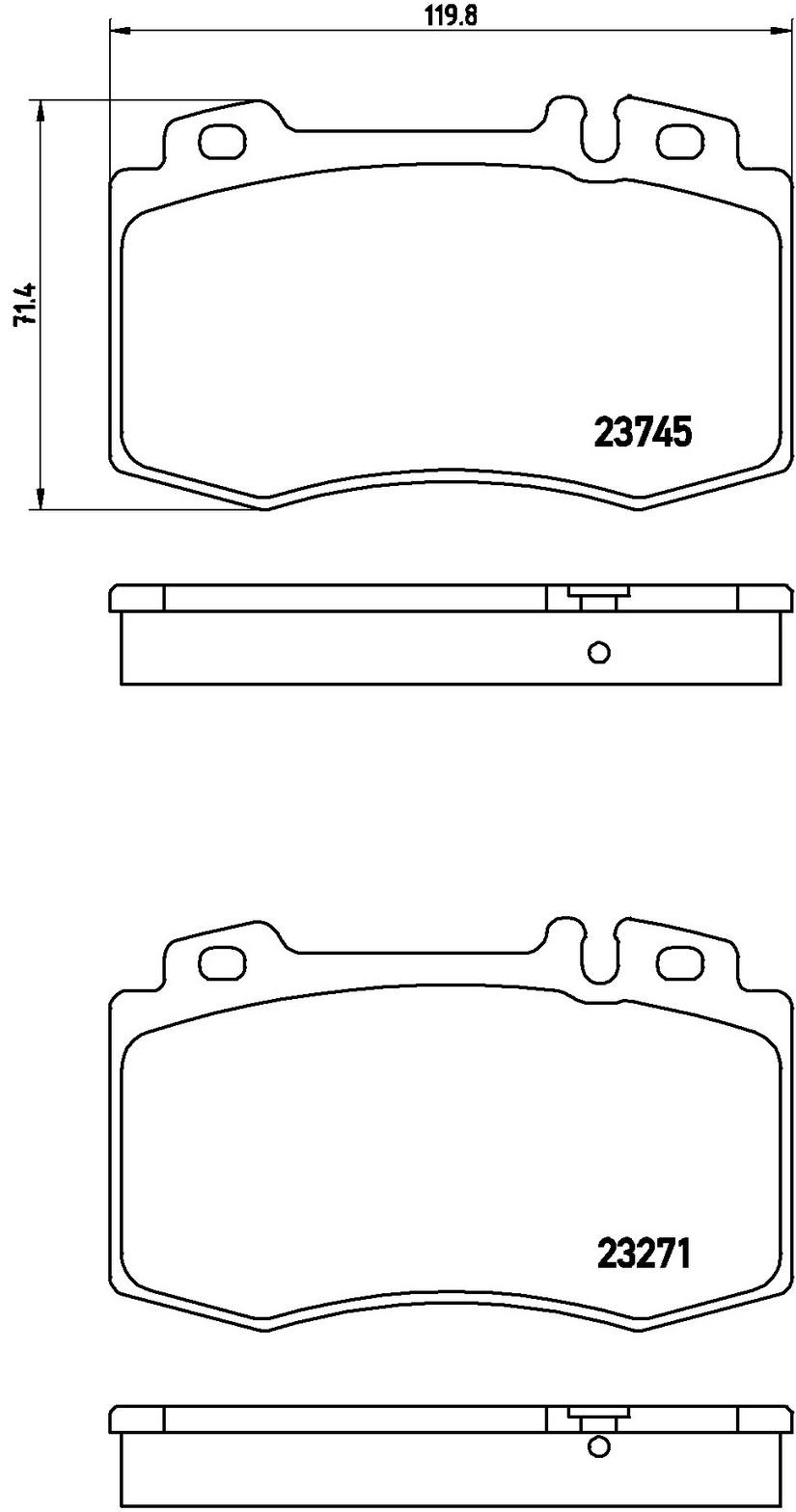 Mercedes Disc Brakes Kit -  Pads Front (Low-Metallic) 005420952041 - Brembo P50053